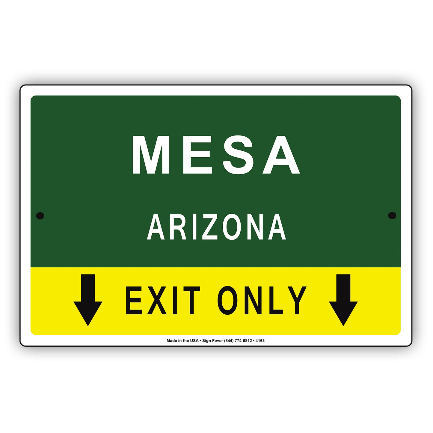 Mesa Arizona Exit Only With Humor Jokes Funny Gags Novelty Caution Alert Warning Aluminum