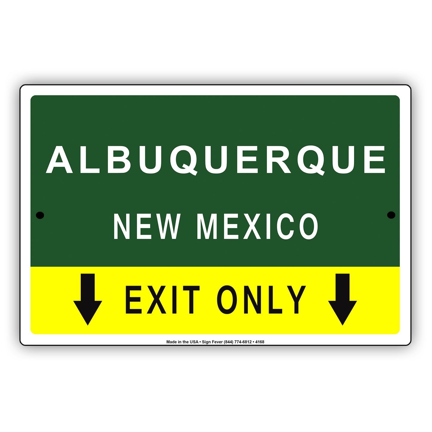 Albuquerque New Mexico Exit Only With Humor Jokes Funny Gags Novelty Caution Alert Warning Aluminum