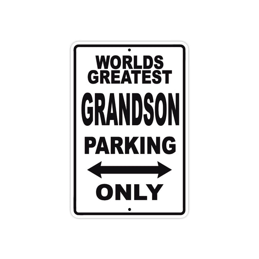 World Greatest Grandson Parking Only With Humor Jokes Funny Gags Novelty Caution Warning Aluminum