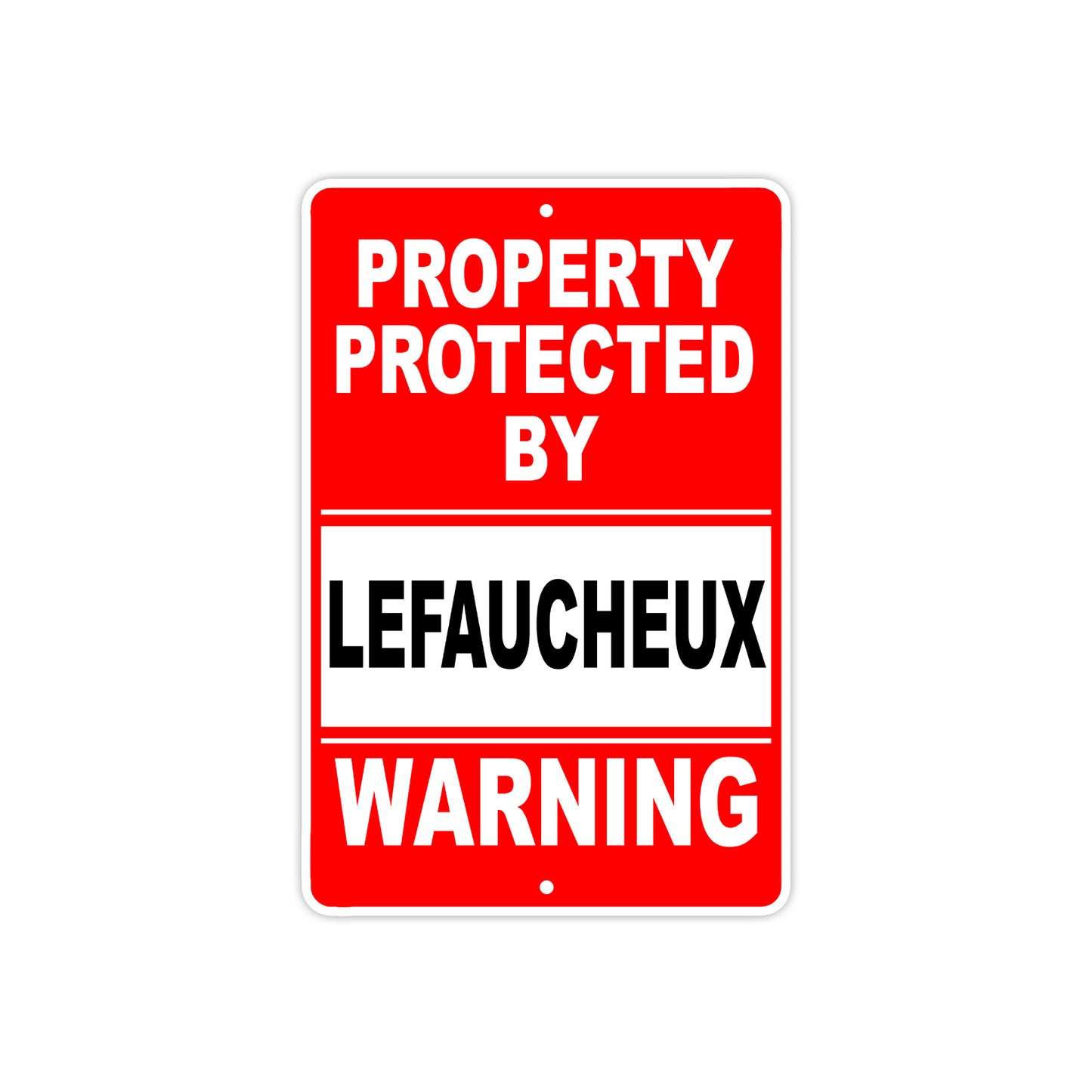 Property Protected by Lefaucheux Gun Pistol Rifle Revolver Warning Aluminum Metal Plate Sign