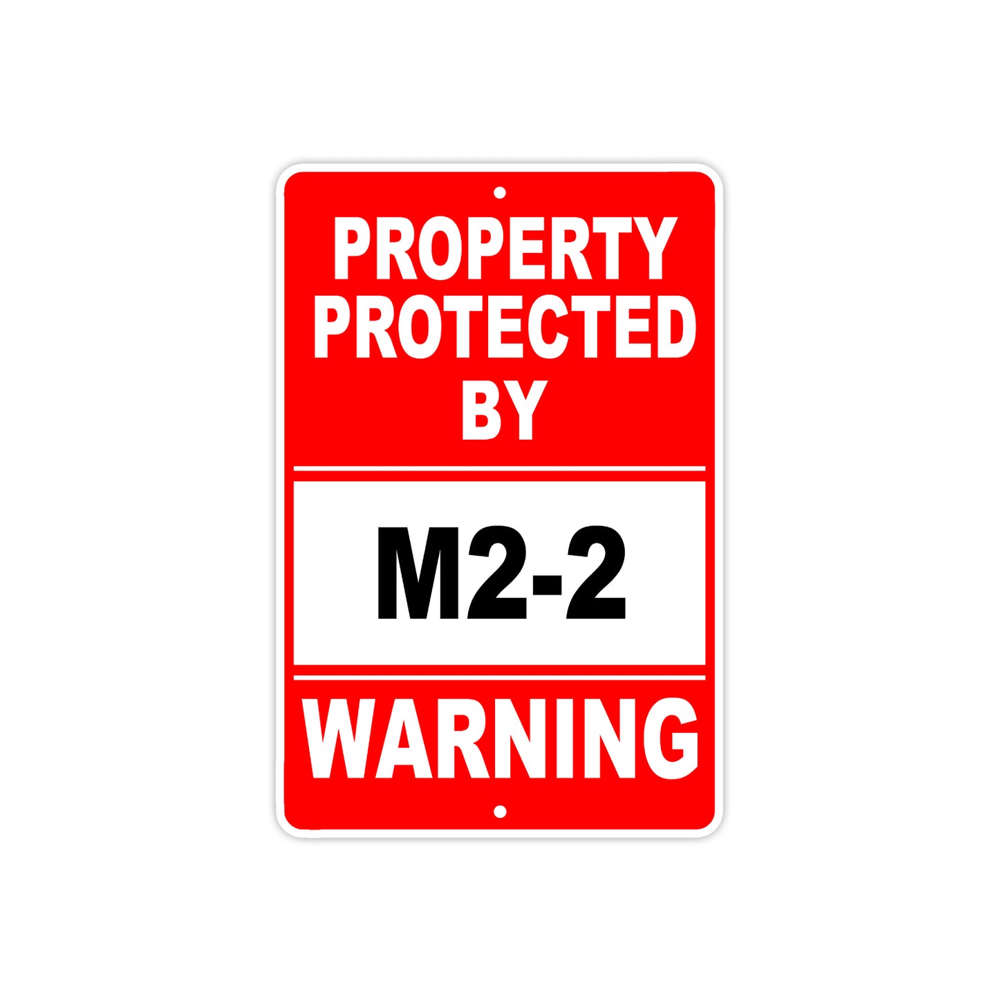 Property Protected by M2-2 Gun Pistol Rifle Revolver Warning Aluminum Metal Plate Sign
