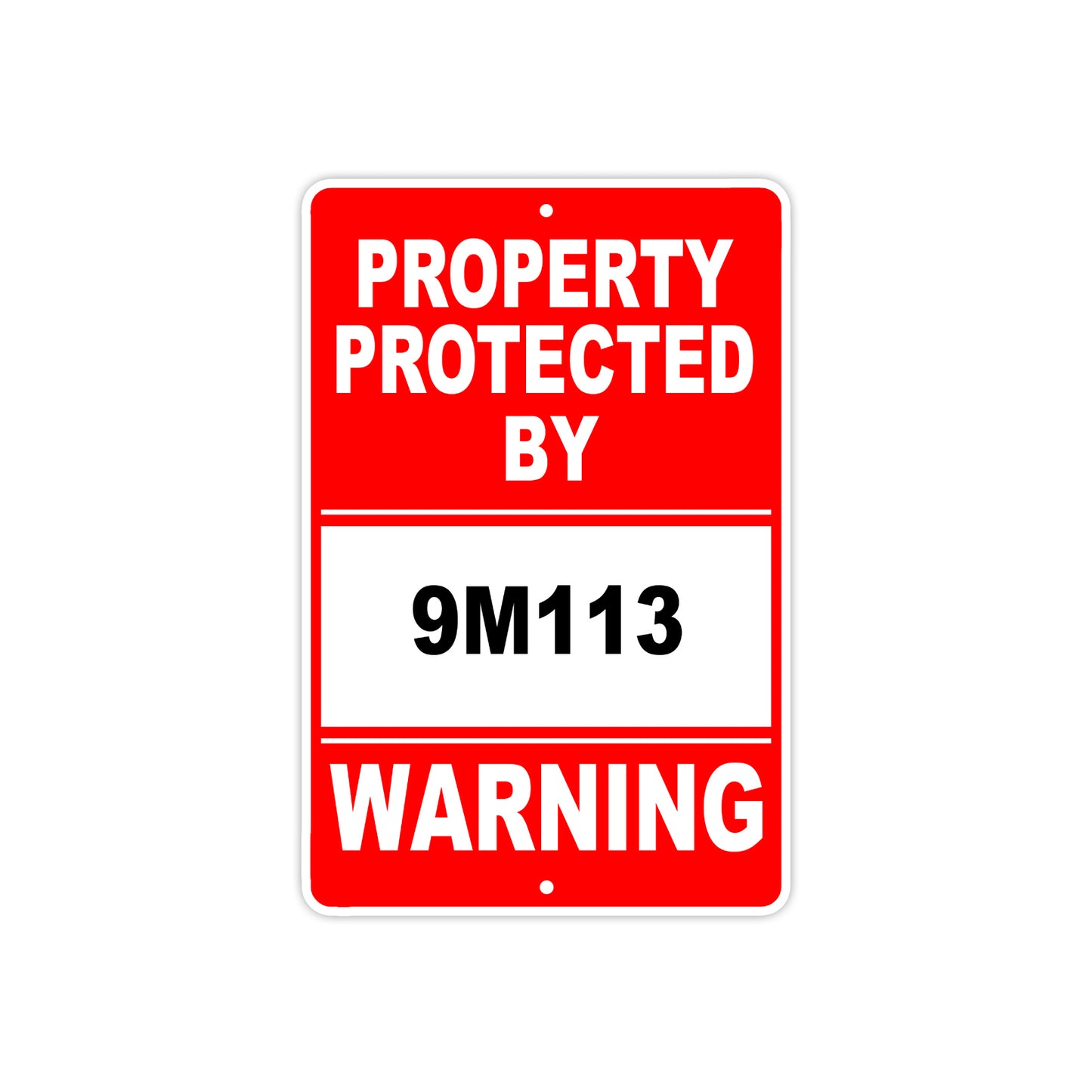 Property Protected by 9M113 Gun Pistol Rifle Revolver Warning Aluminum Metal Plate Sign