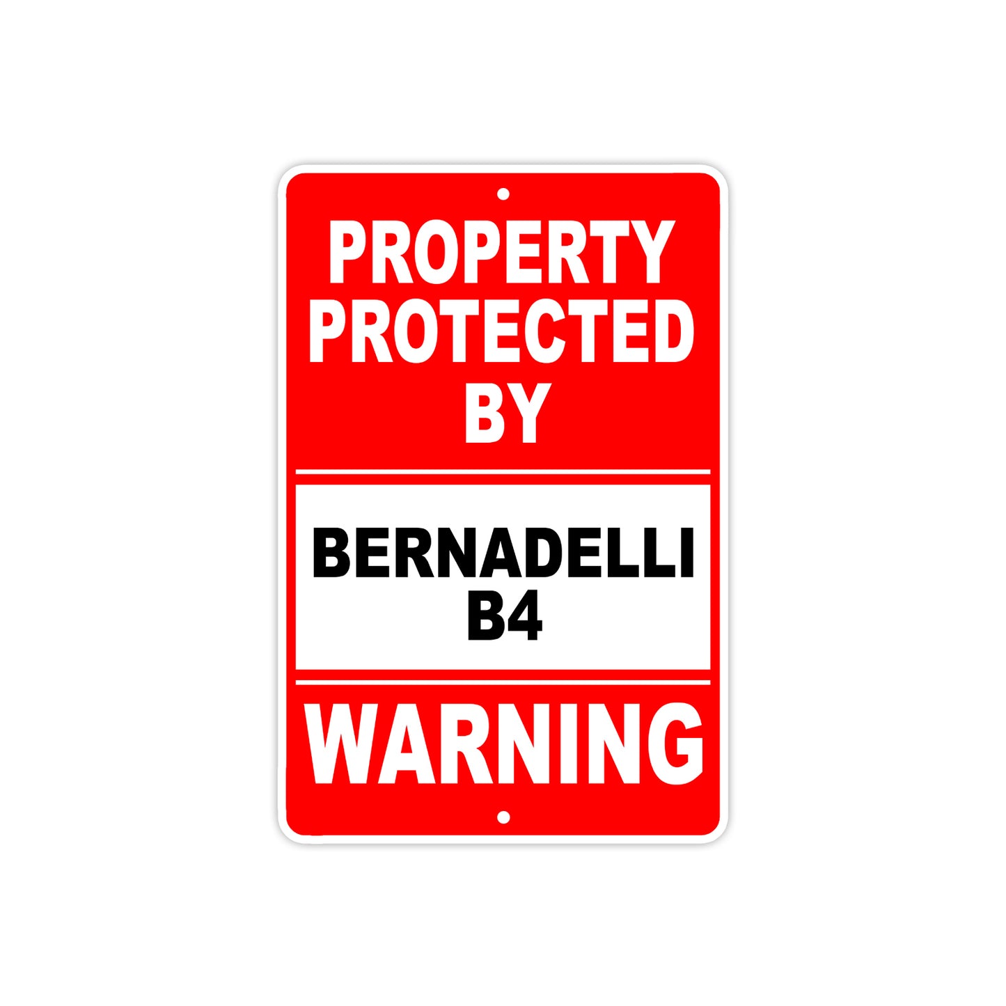 Property Protected by Bernadelli B4 Gun Pistol Rifle Revolver Warning Aluminum Metal Plate Sign