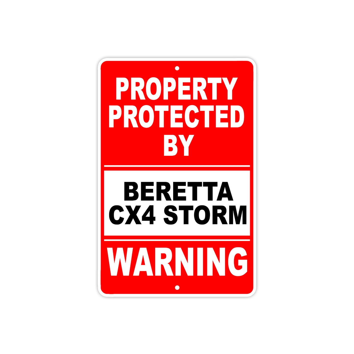 Property Protected by Beretta Cx4 Storm Gun Pistol Rifle Revolver Aluminum Metal Plate Sign