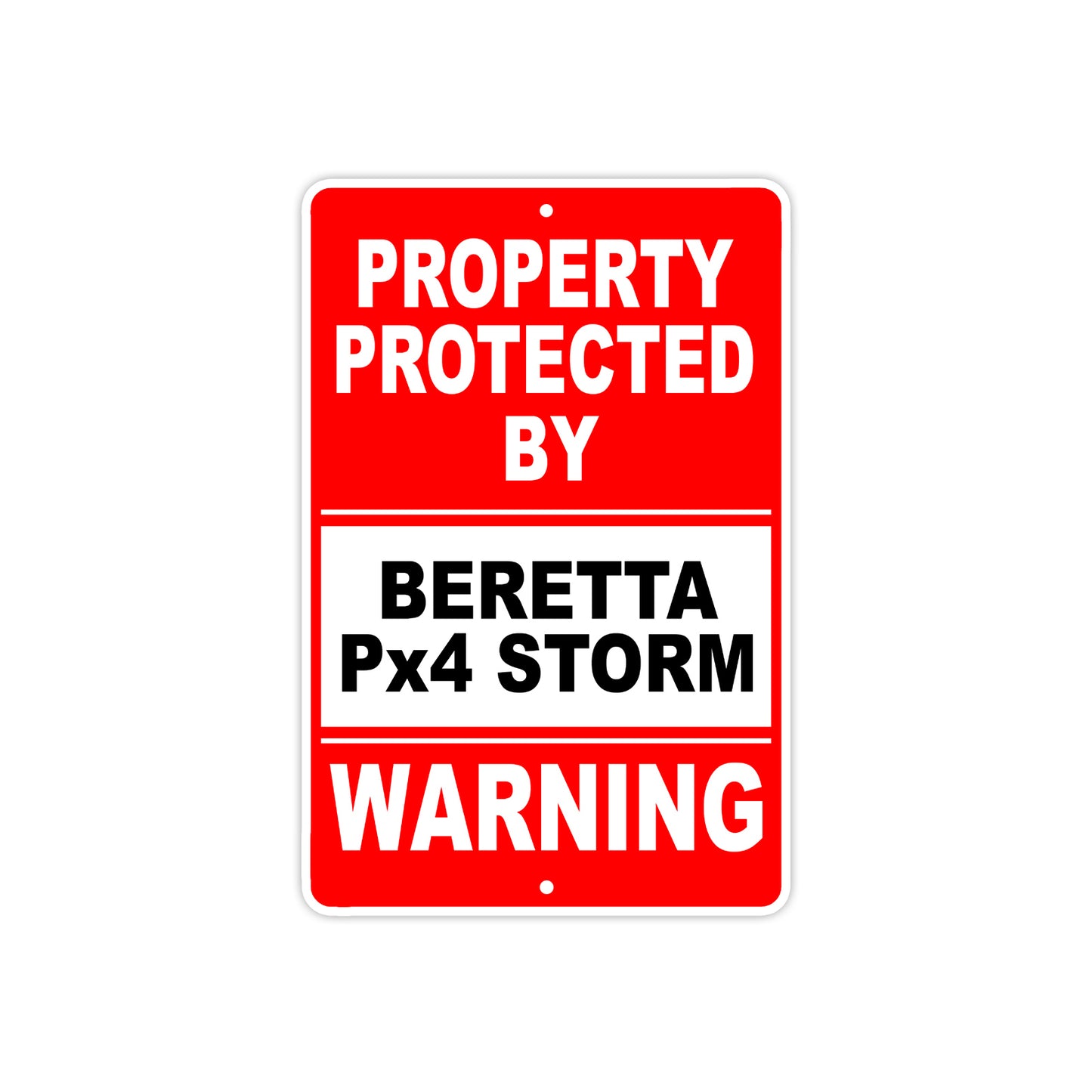 Property Protected by Beretta Px4 Storm Gun Pistol Rifle Revolver Aluminum Metal Plate Sign