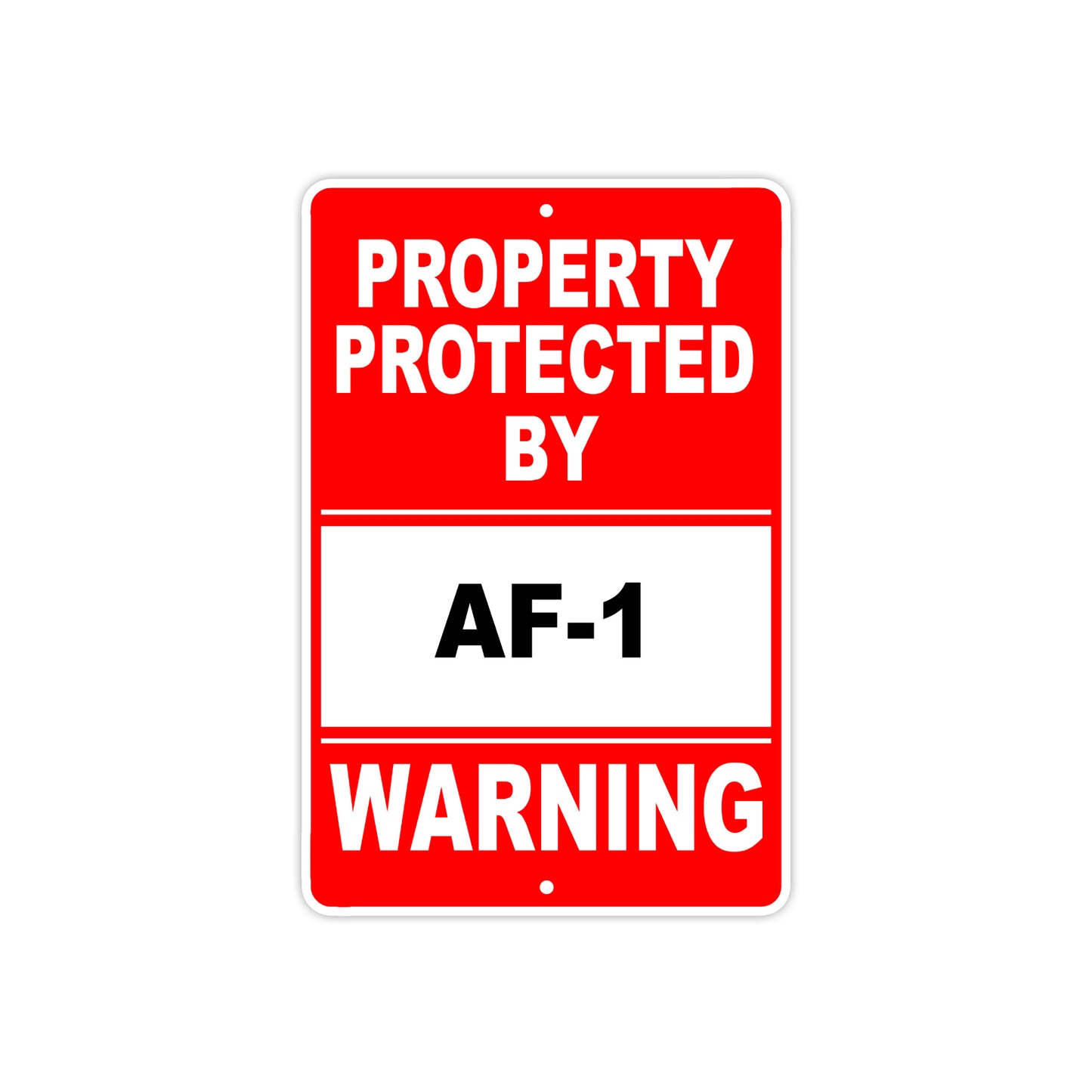 Property Protected by Af-1 Gun Pistol Rifle Revolver Warning Aluminum Metal Plate Sign