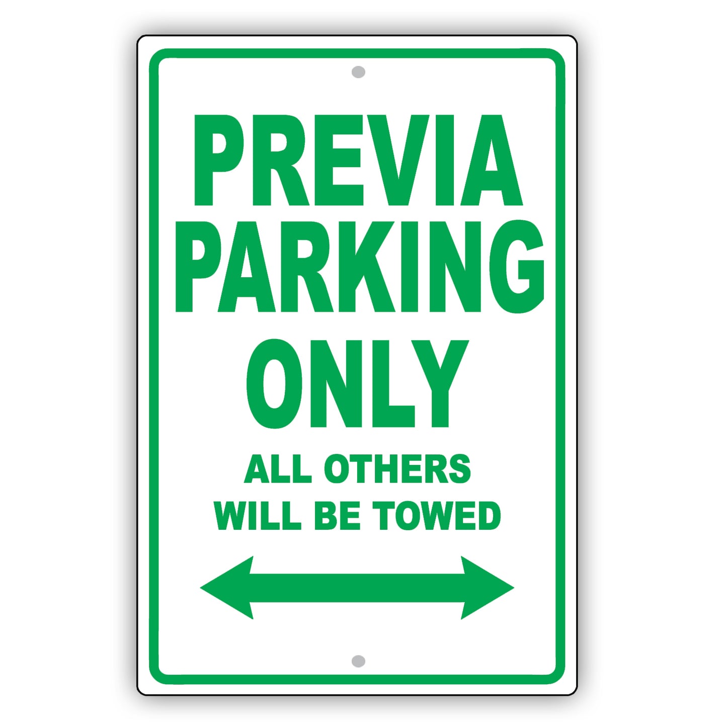Toyota Previa Parking Only All Others Will Be Towed Aluminum Decor Garage Sign