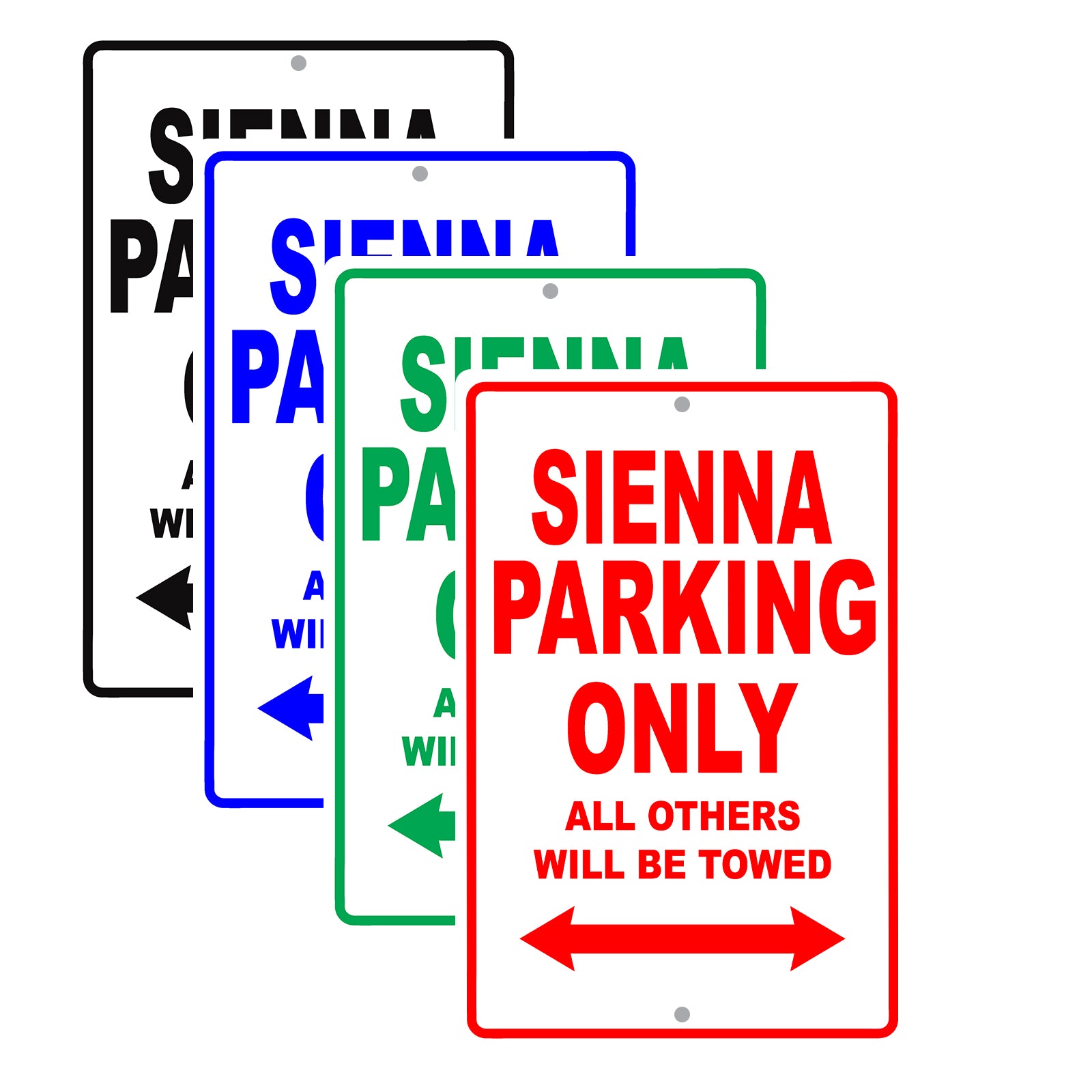 Toyota Sienna Parking Only All Others Will Be Towed Aluminum Decor Garage Sign