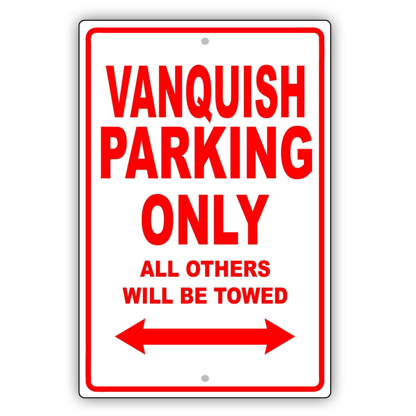Aston Martin Vanquish Parking Only Others Will Be Towed Aluminum Decor Garage Sign