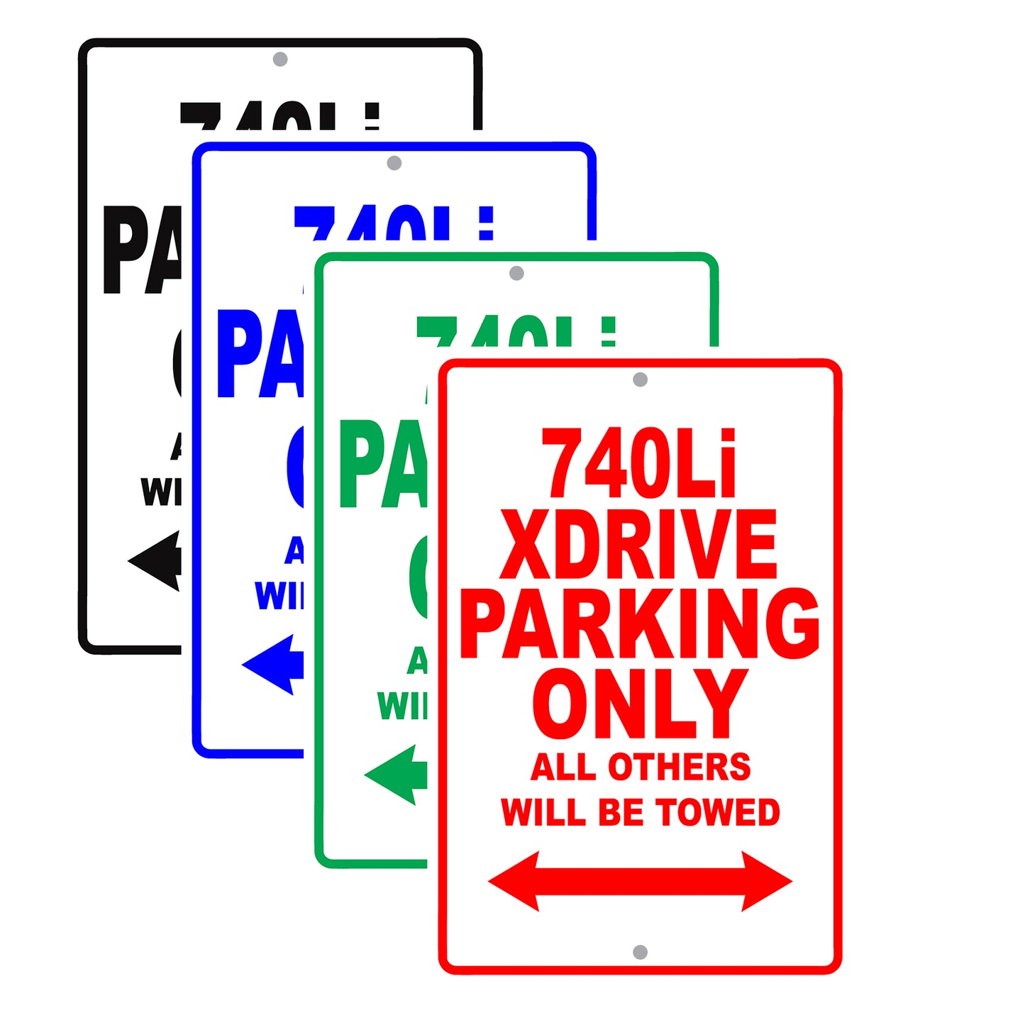 Bmw 740li Xdrive Parking Only Others Will Be Towed Aluminum Decor Garage Sign