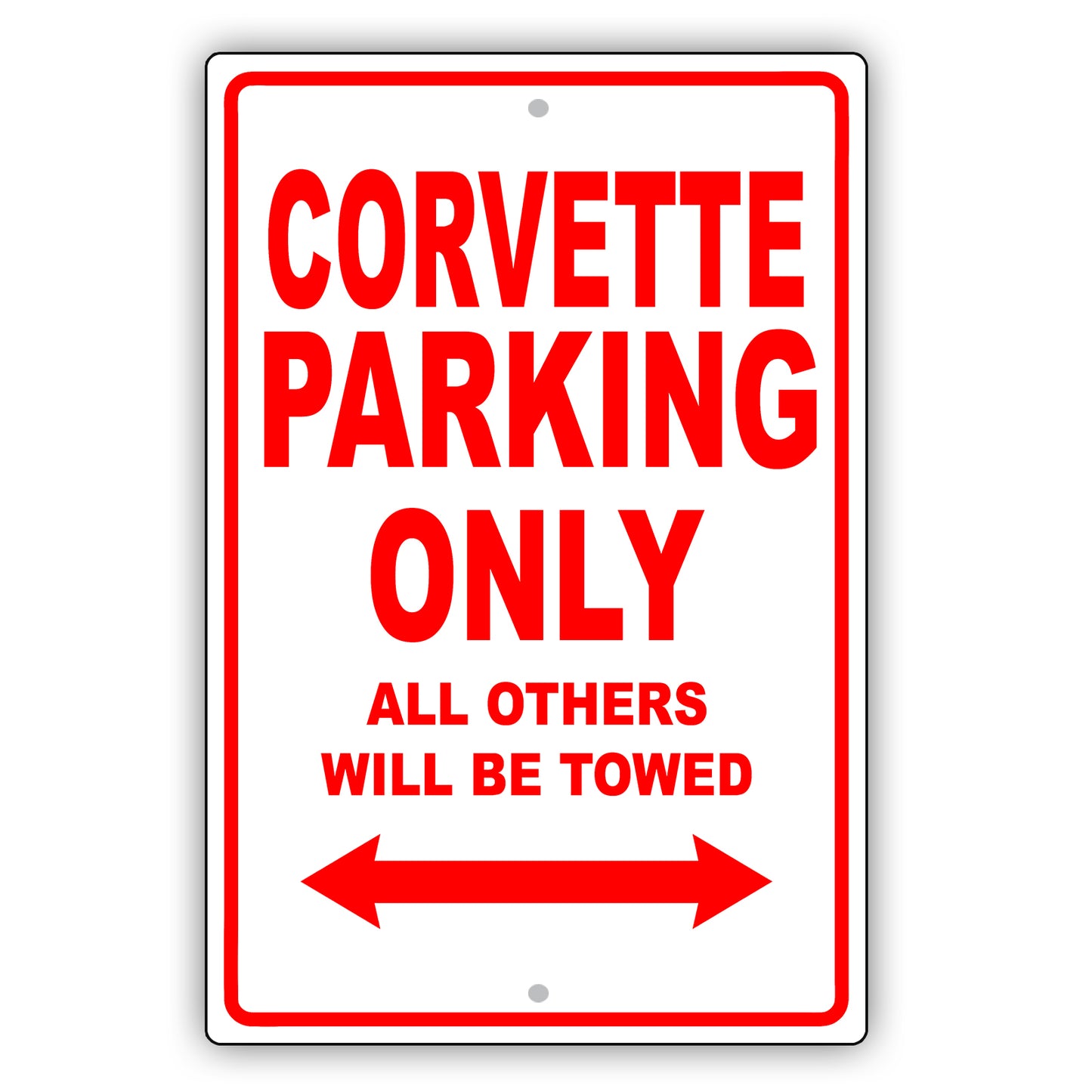 Chevrolet Corvette Parking Only All Others Will Be Towed Aluminum Decor Garage Sign