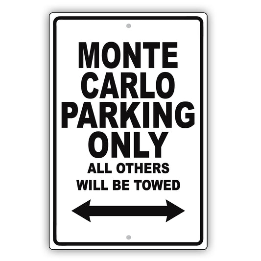 Chevrolet Monte Carlo Parking Only Others Will Be Towed Aluminum Decor Garage Sign