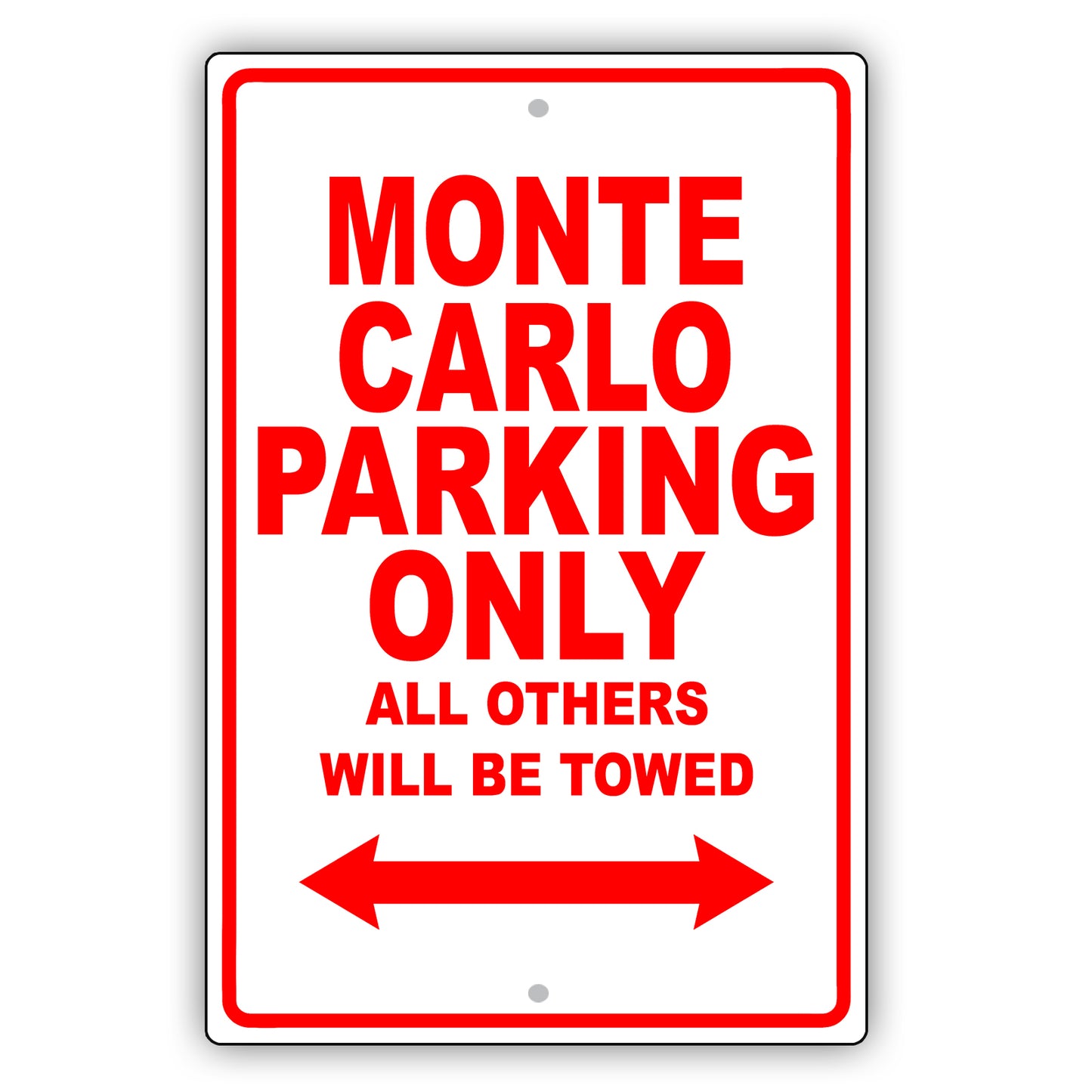 Chevrolet Monte Carlo Parking Only Others Will Be Towed Aluminum Decor Garage Sign