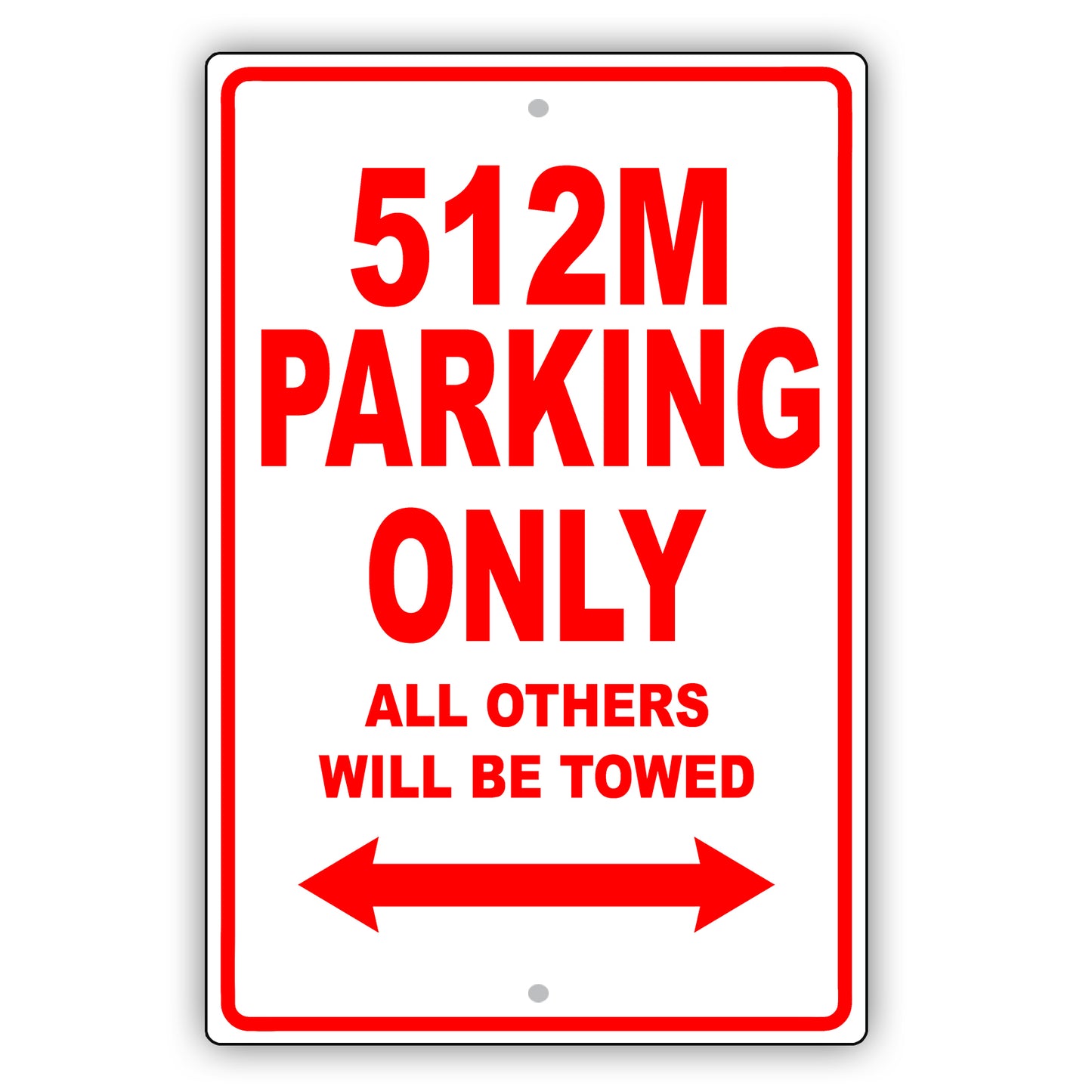 Ferrari 512m Parking Only All Others Will Be Towed Aluminum Decor Garage Sign