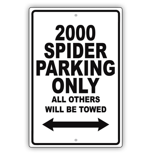 Fiat 2000 Spider Parking Only All Others Will Be Towed Aluminum Decor Garage Sign