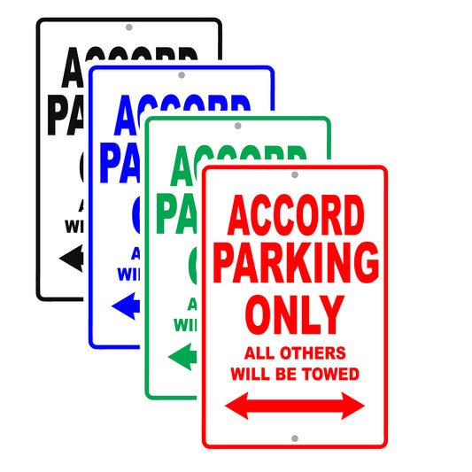 Honda Accord Parking Only All Others Will Be Towed Aluminum Decor Garage Sign