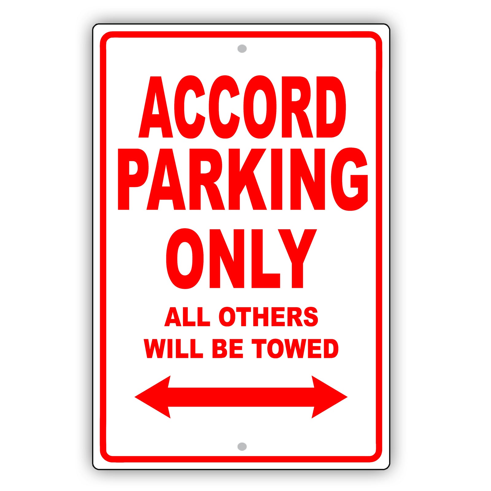 Honda Accord Parking Only All Others Will Be Towed Aluminum Decor Garage Sign