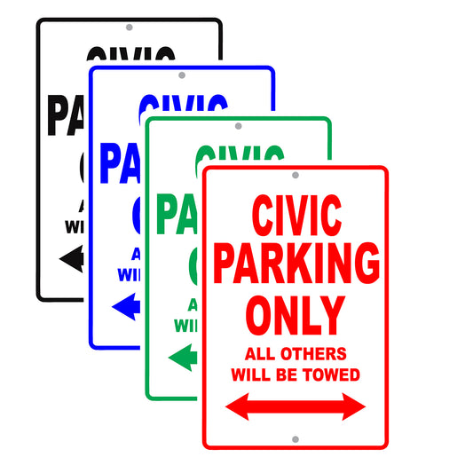 Honda Civic Parking Only All Others Will Be Towed Aluminum Decor Garage Sign