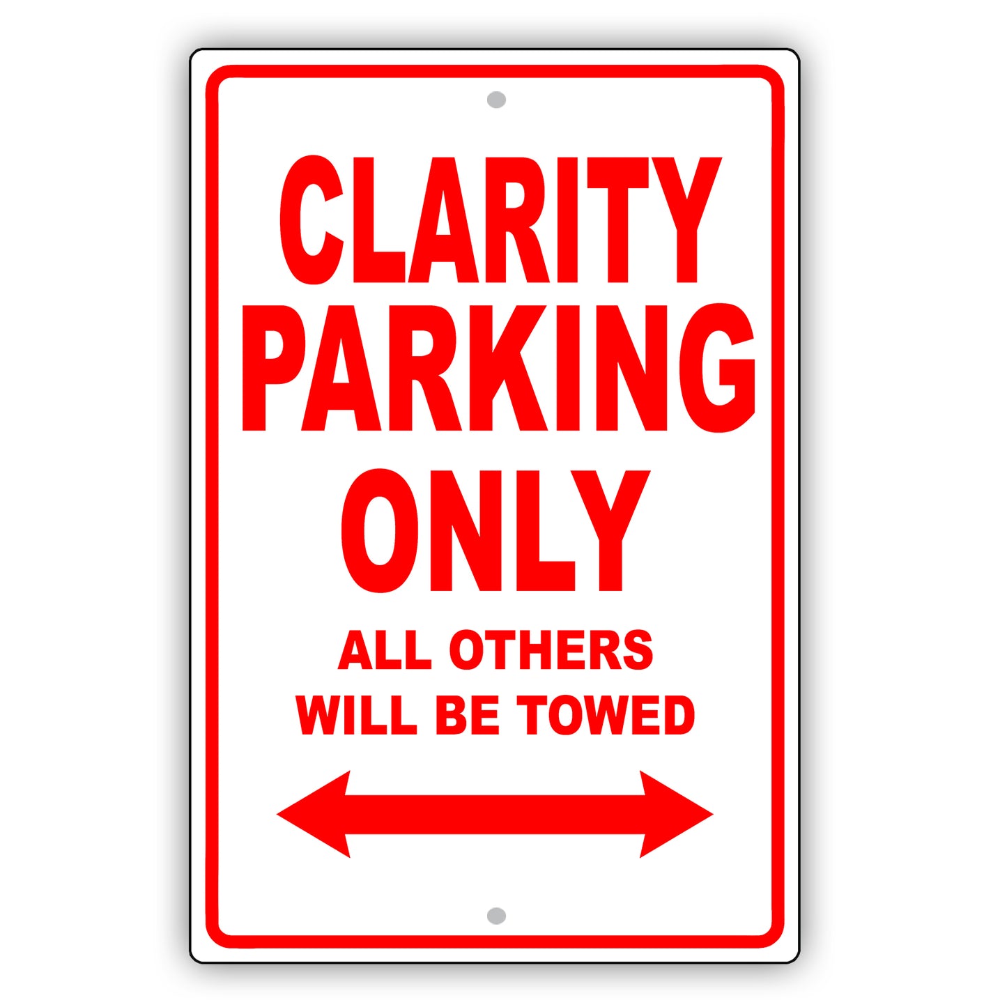 Honda Clarity Parking Only All Others Will Be Towed Aluminum Decor Garage Sign