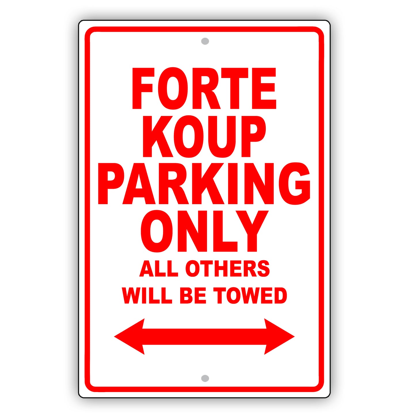 Kia Forte Koup Parking Only All Others Will Be Towed Aluminum Decor Garage Sign