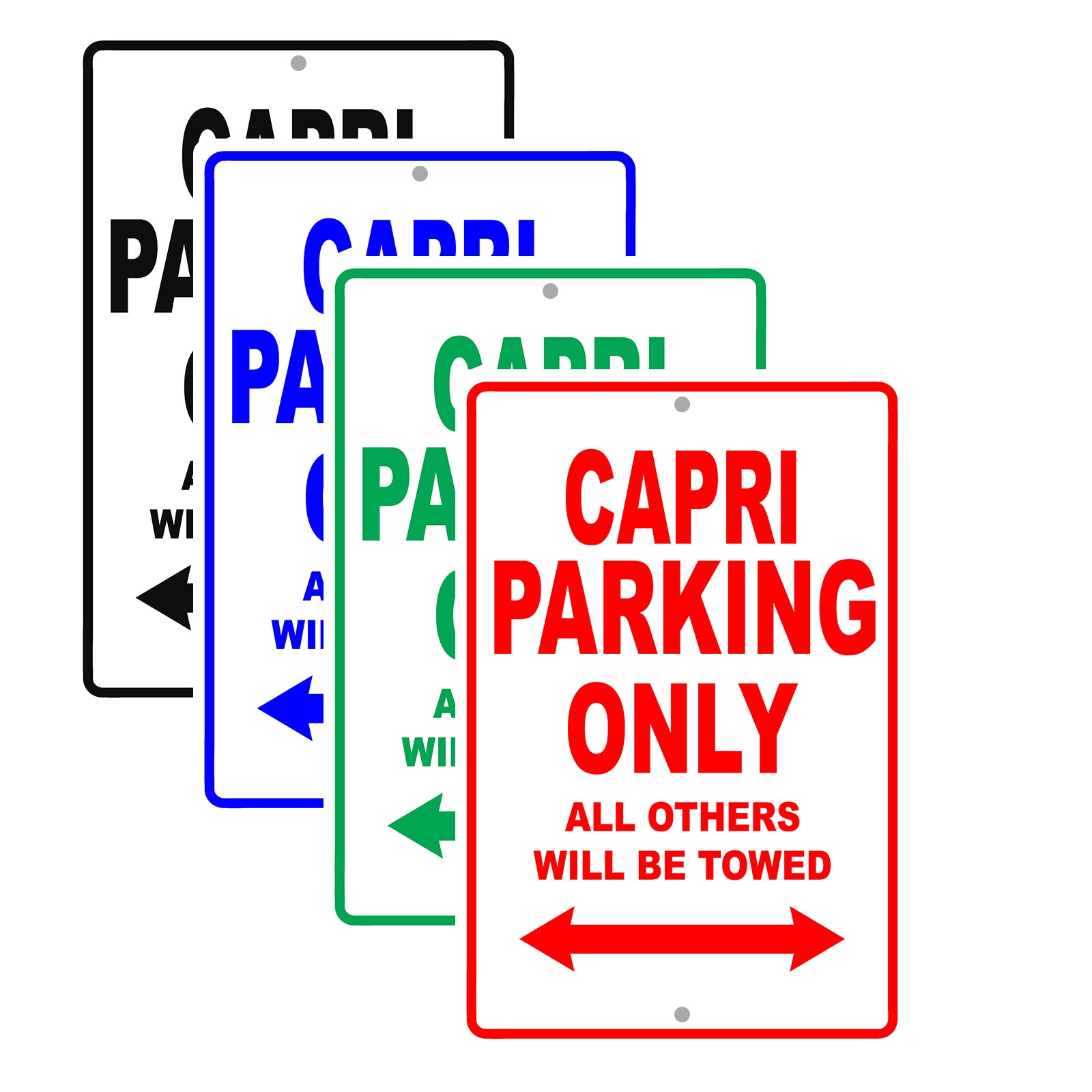 Mercury Capri Parking Only All Others Will Be Towed Aluminum Decor Garage Sign