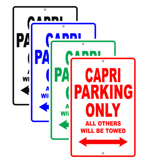 Mercury Capri Parking Only All Others Will Be Towed Aluminum Decor Garage Sign