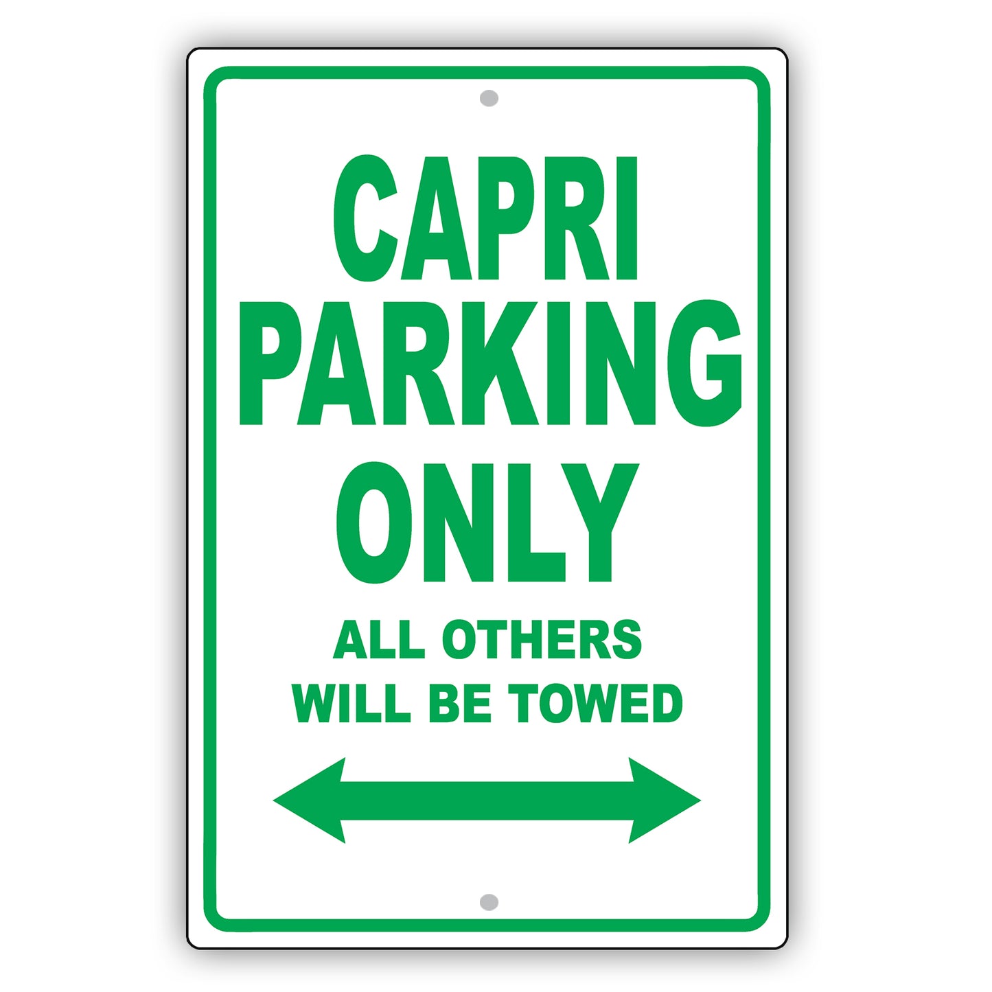 Mercury Capri Parking Only All Others Will Be Towed Aluminum Decor Garage Sign