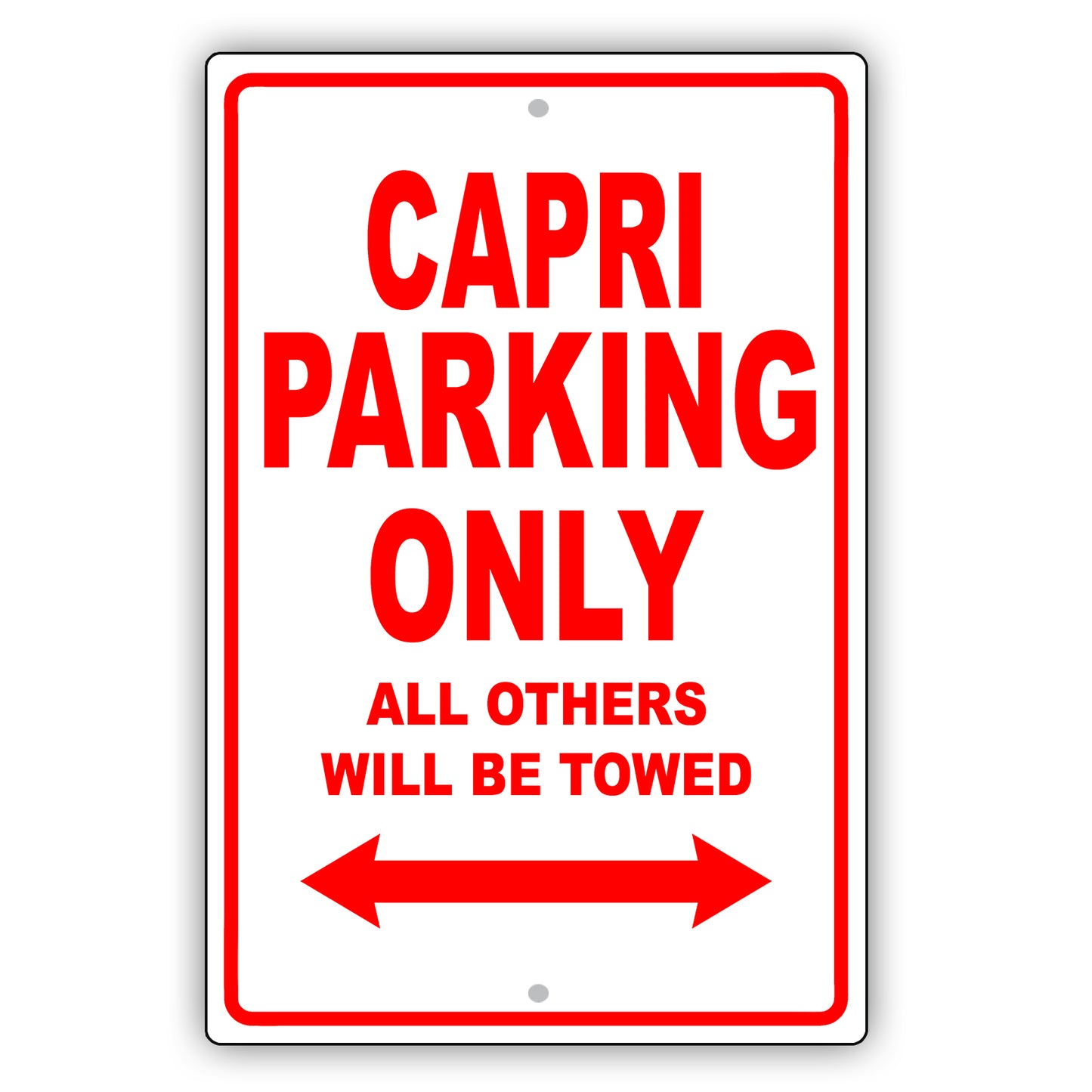Mercury Capri Parking Only All Others Will Be Towed Aluminum Decor Garage Sign