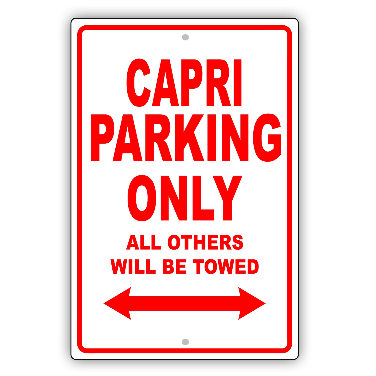 Mercury Capri Parking Only All Others Will Be Towed Aluminum Decor Garage Sign