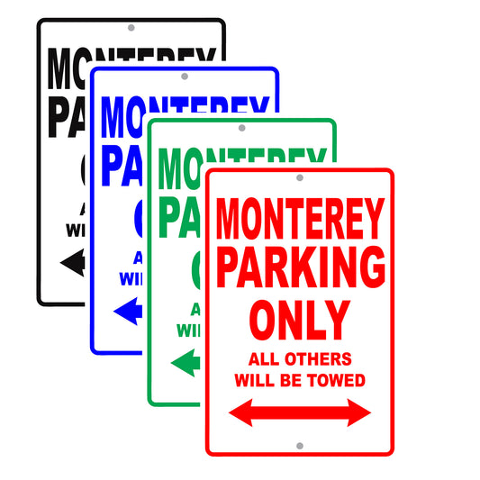 Mercury Monterey Parking Only All Others Will Be Towed Aluminum Decor Garage Sign