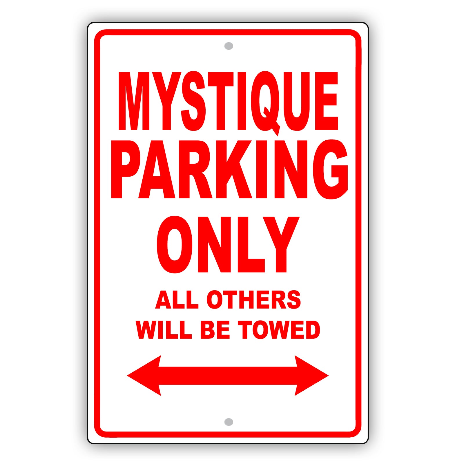 Mercury Mystique Parking Only All Others Will Be Towed Aluminum Decor Garage Sign