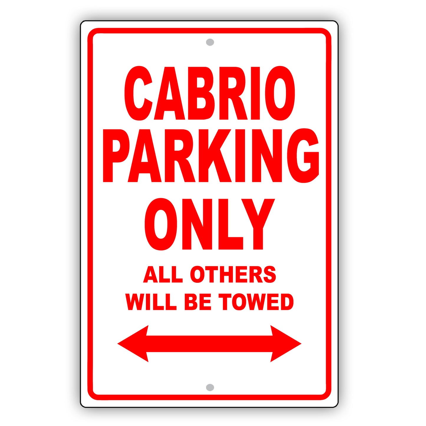 Mini Cabrio Parking Only All Others Will Be Towed Aluminum Decor Garage Sign