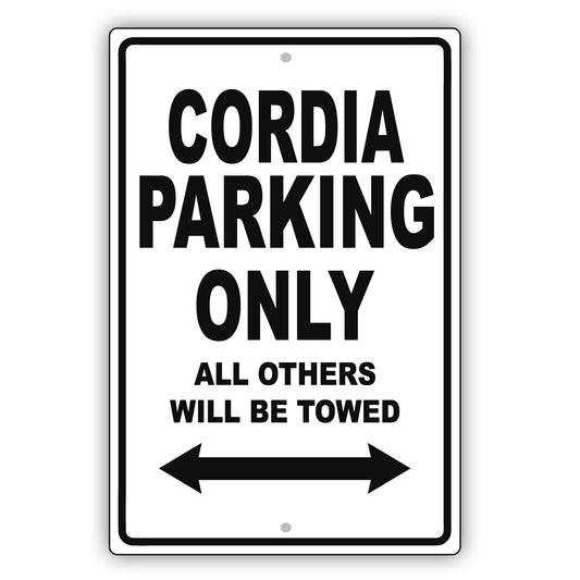 Mistsubishi Cordia Parking Only All Others Will Be Towed Aluminum Decor Garage Sign