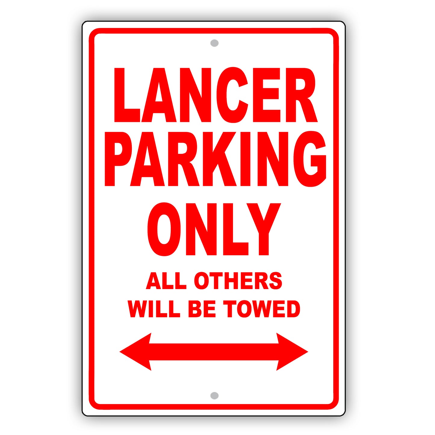 Mistsubishi Lancer Parking Only All Others Will Be Towed Aluminum Decor Garage Sign