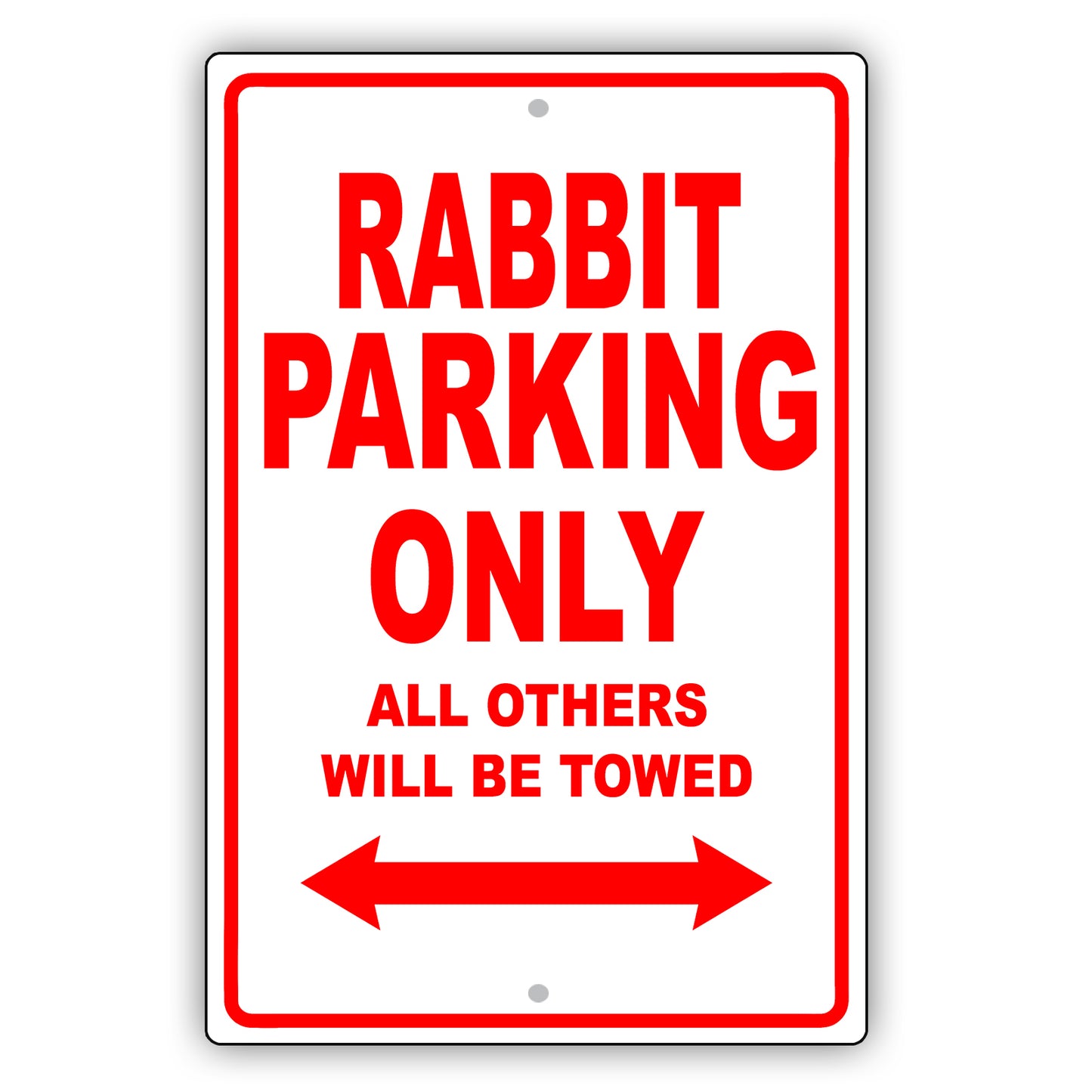 Volkswagen Rabbit Parking Only All Others Will Be Towed Aluminum Decor Garage Sign