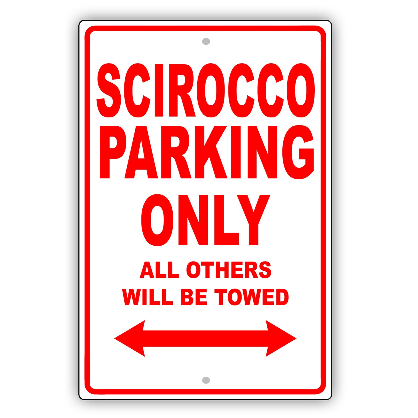 Volkswagen Scirocco Parking Only All Others Will Be Towed Aluminum Decor Garage Sign