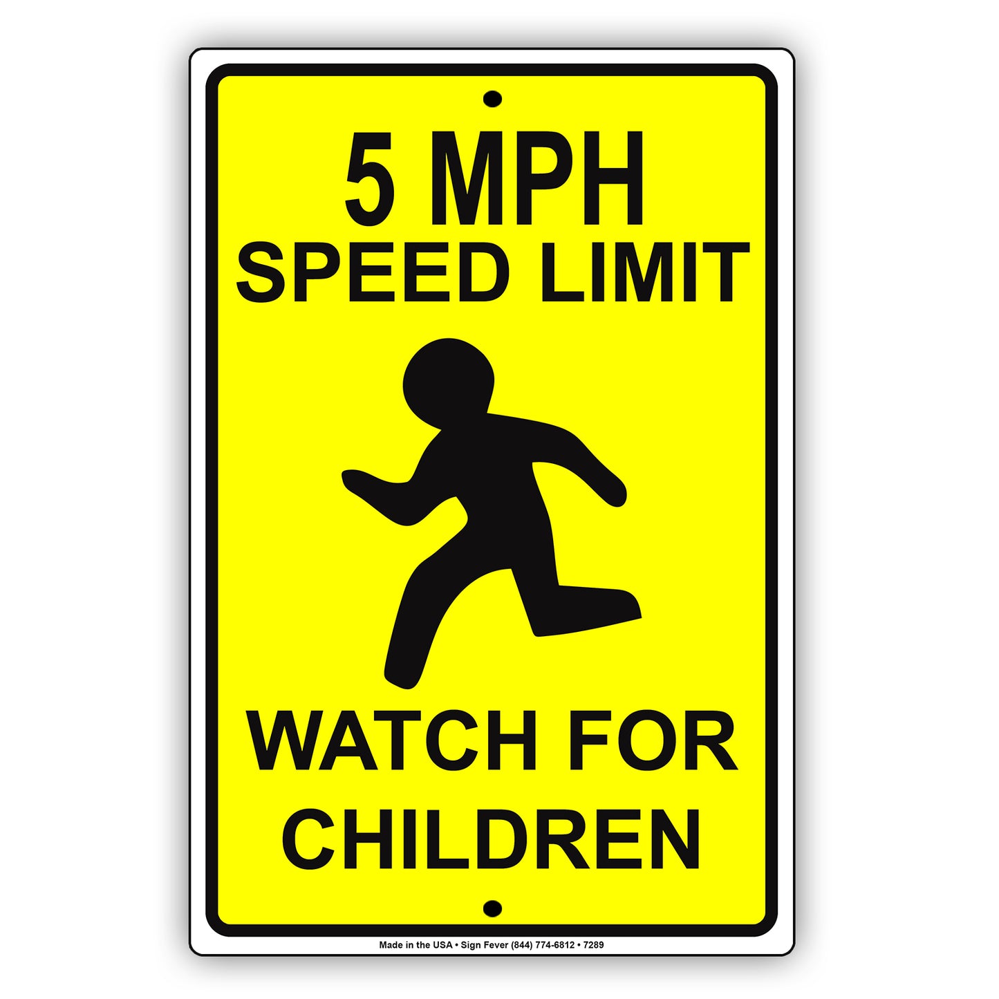 5 MPH Speed Limit Watch For Children Aluminum Metal Sign Plate