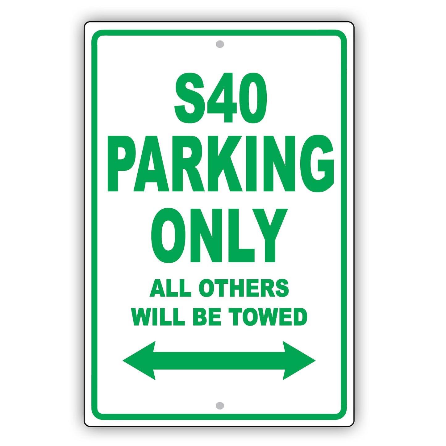 Volvo S40 Parking Only All Others Will Be Towed Aluminum Decor Garage Sign