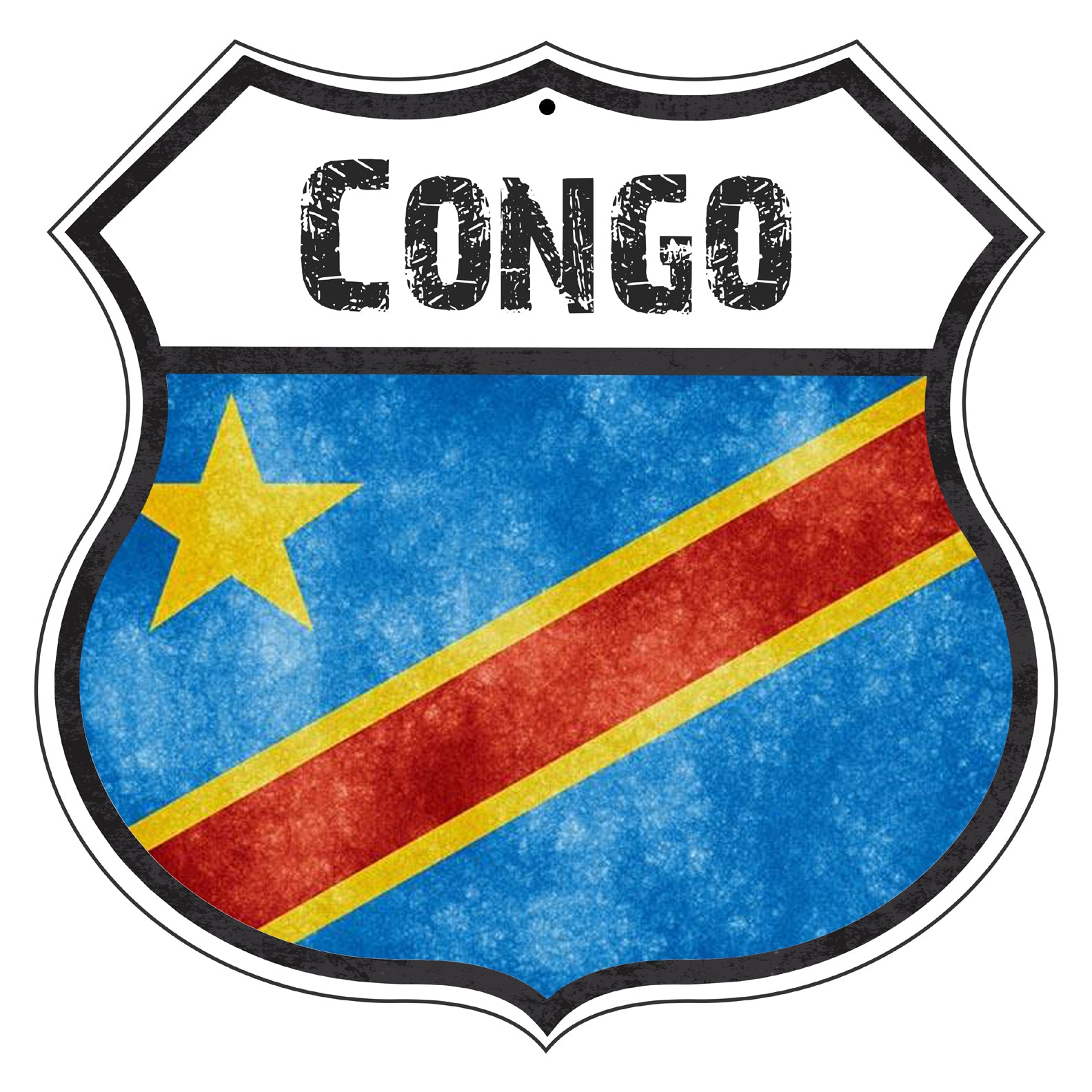 Congo Flag Shield Sign