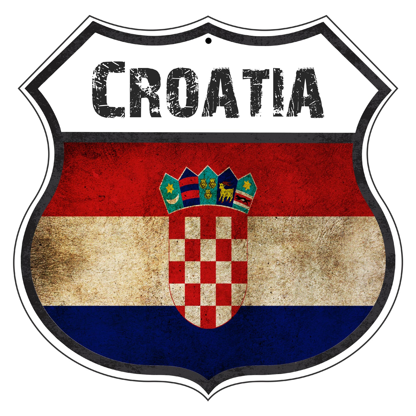 Croatia Flag Shield Sign