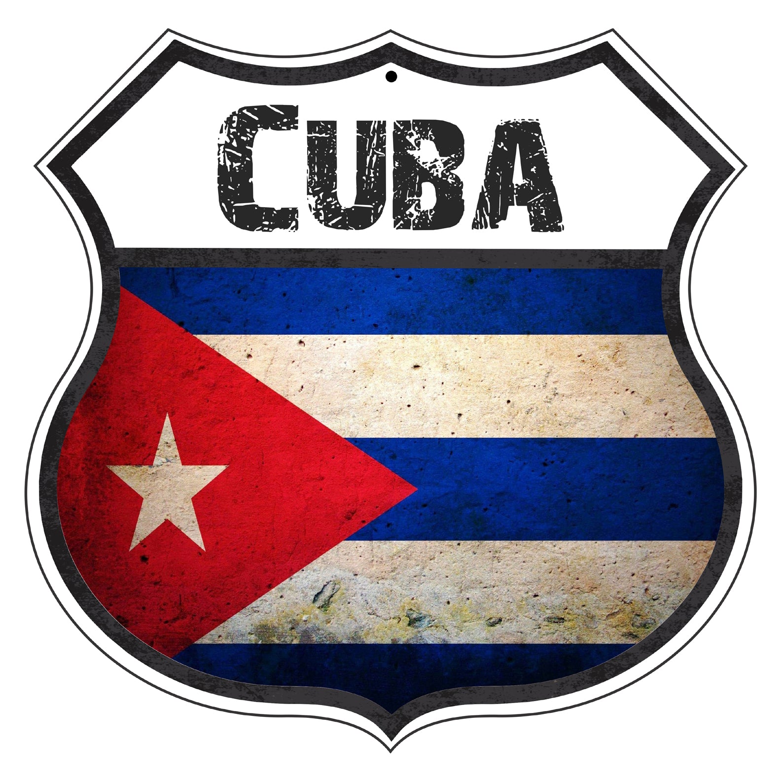 Cuba Flag Shield Sign