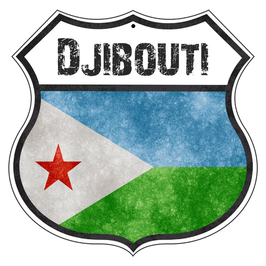 Djibouti Flag Shield Sign