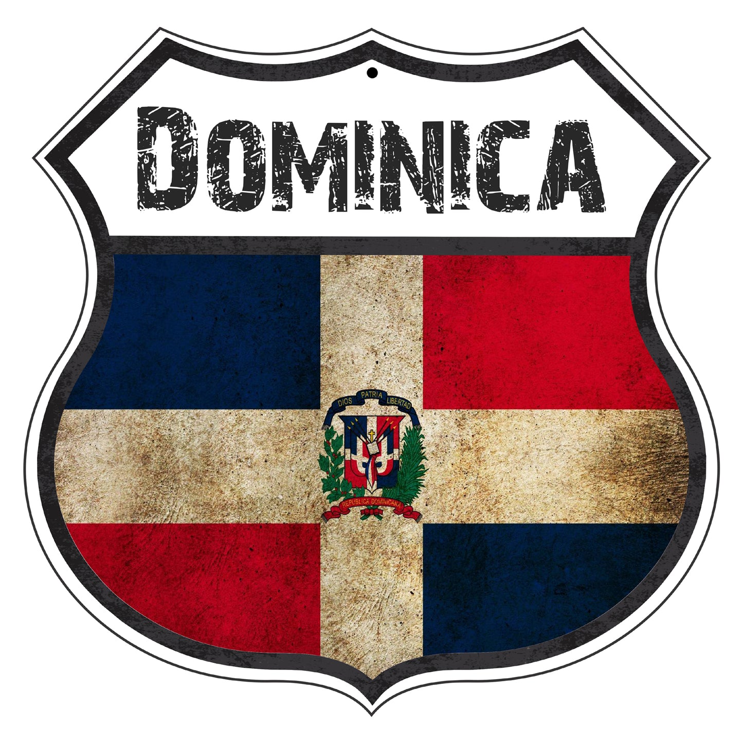 Dominica Flag Shield Sign