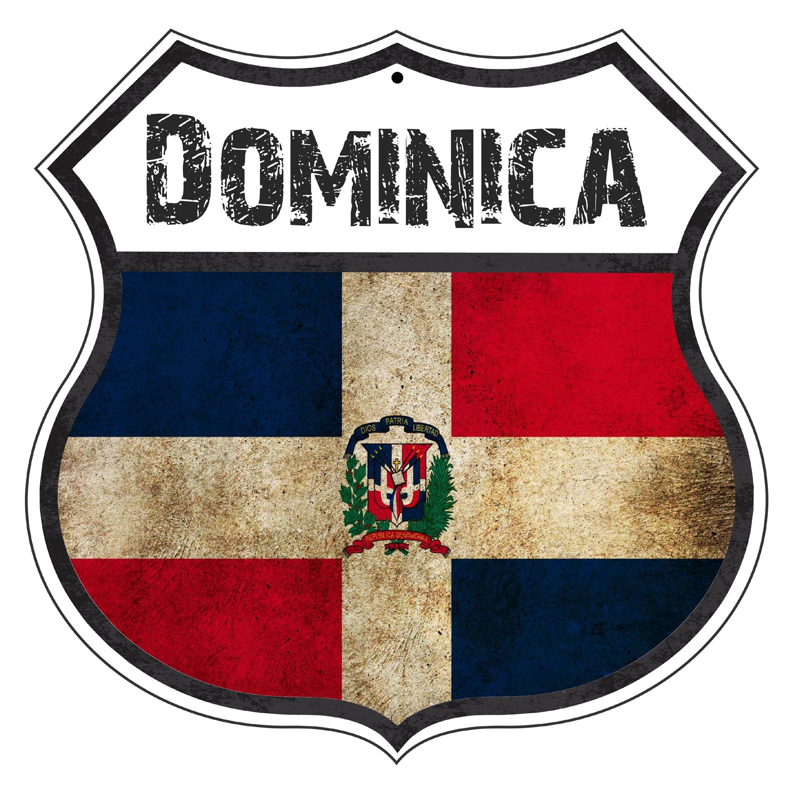 Dominica Flag Shield Sign