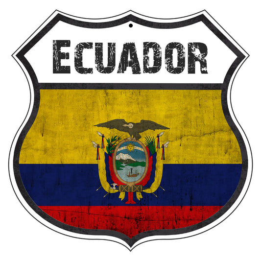 Ecuador Flag Shield Sign