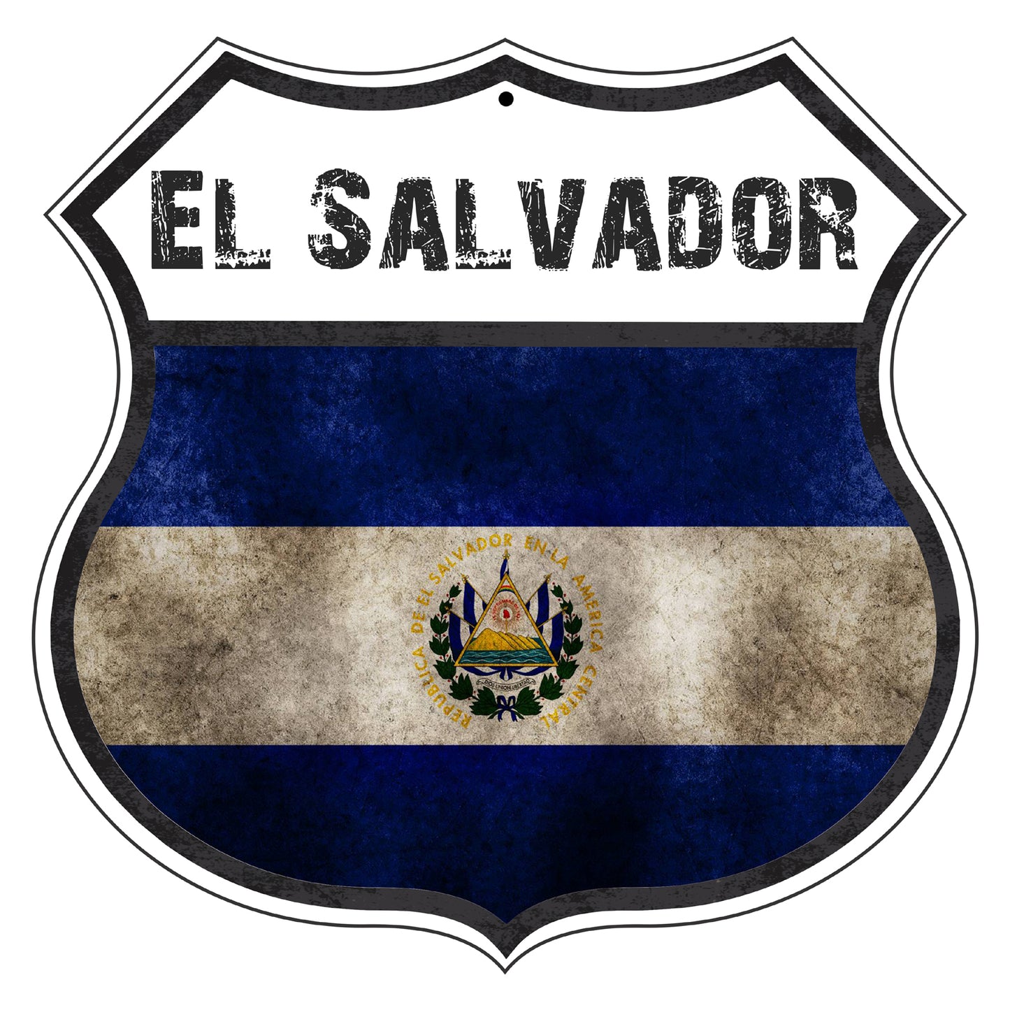 El Salvador Flag Shield Sign