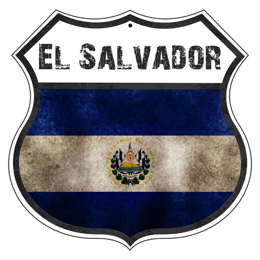 El Salvador Flag Shield Sign