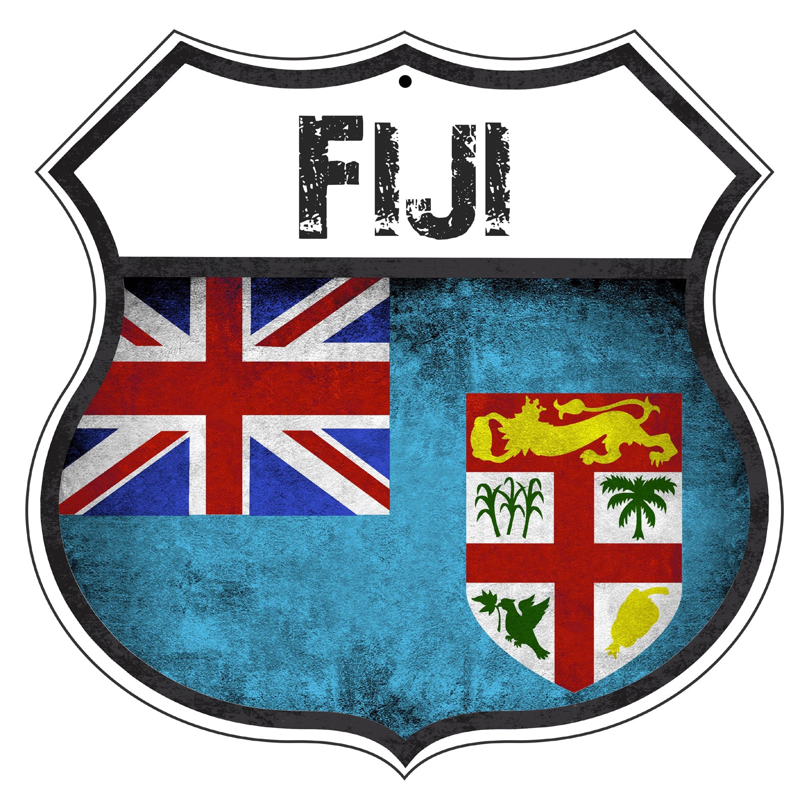 Fiji Flag Shield Sign