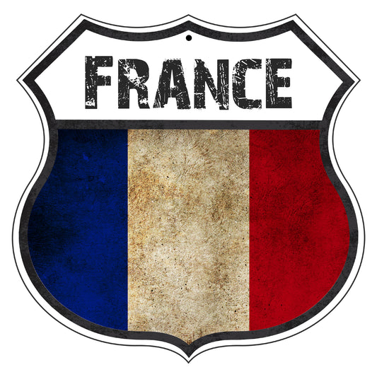 France Flag Shield Sign