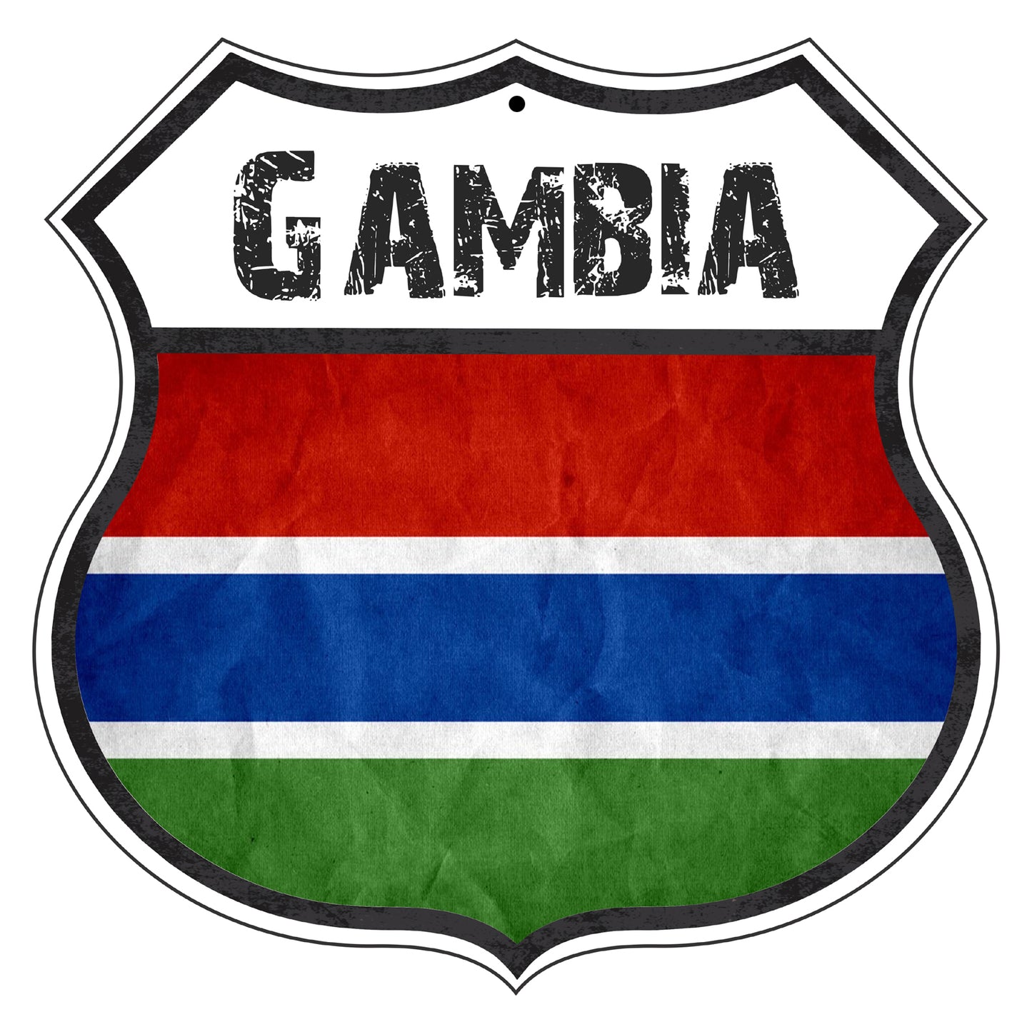 Gambia Flag Shield Sign